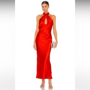 Size S/4 Bardot Claudia Bias Cut Dress in Lipstick Red new with tags